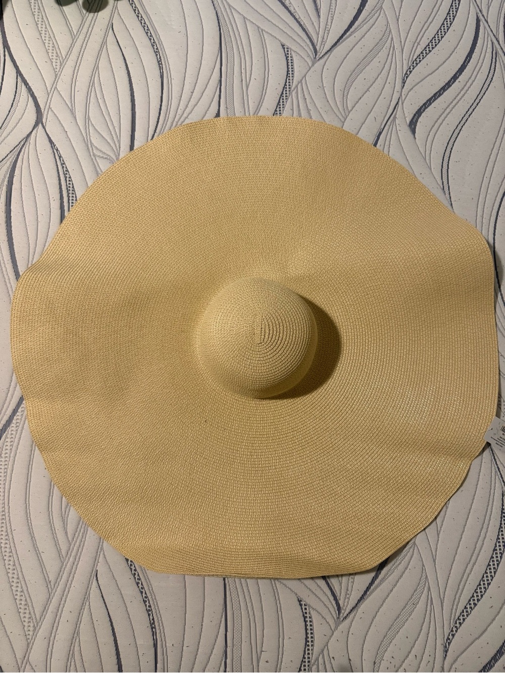 Wide Brim Straw Sun Hat - Pale Yellow